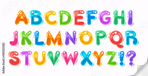 Cartoon Style Colorful Doodle Alphabet