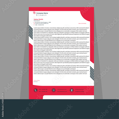 New modern digital professional and creative latter head customizable template design