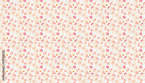 Cute ice cream pattern design
