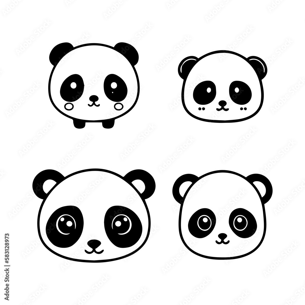 Add some playful panda power to your project with our cute kawaii panda head logo collection. Hand drawn with love, these illustrations are sure to add a touch of cuteness and charm