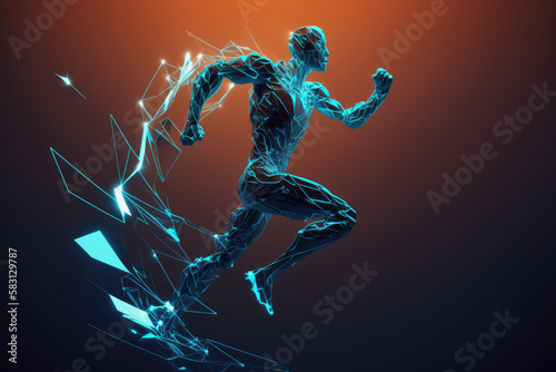 Abstract runner created with generative AI technology © Neuroshock