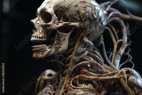 Beautiful abstract Human skull background. 