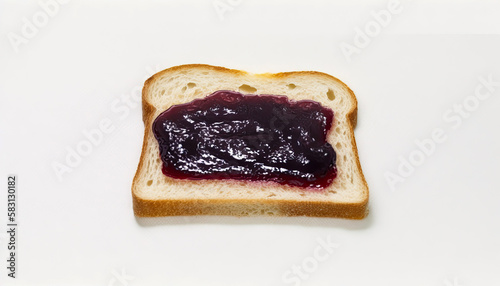 A Slice Of Toast With Grape Jelly Spread On Top . Generative AI