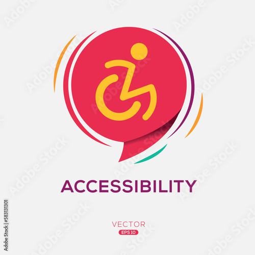 Accessibility Icon Design, Mental, physical, sensory, intellectual disability icon.