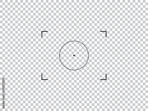 Logo Template with circle photo camera target icon. Vector camera viewfinder screen