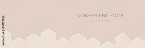 Grunge old wood vector banner with wooden zigzag panels and planks. Herringbone background for web