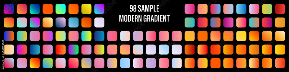 Set of abstract gradient elements. Blank gradient collection