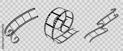 Retro cinema strip collection. Set of vintage film strip