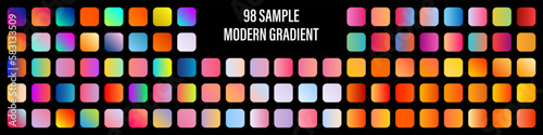 Set of abstract gradient elements. Blank gradient collection