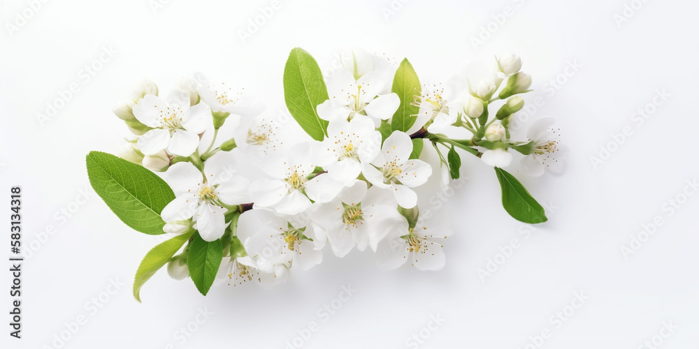 Obraz premium The Pure Beauty of Apple Blossoms Takes Your Breath Away. AI Generated Art. Wallpaper, Whitespace, Concept Art, Beauty.