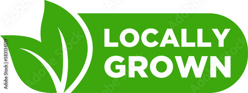 Tablou pe pânză Locally grown flat stamp or slogan, locally grown label,  eco-friendly emblem fo