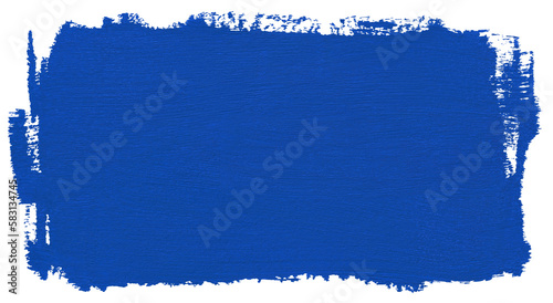 Fototapeta Naklejka Na Ścianę i Meble -  Hand painted blue block of paint texture isolated on transparent background