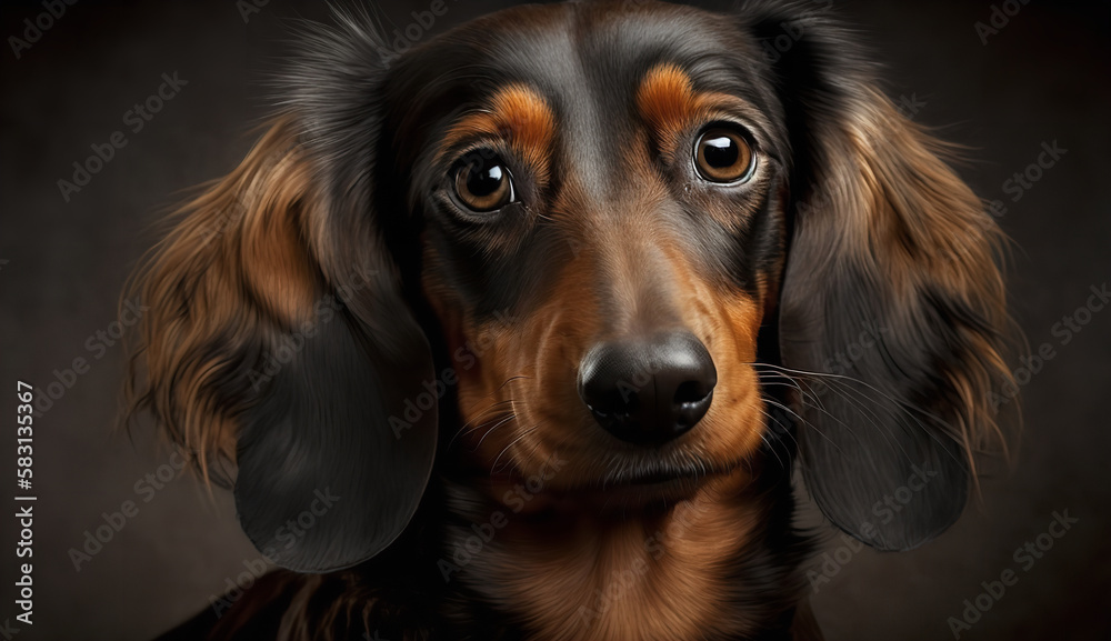 Close up of a dachshund