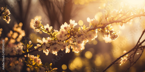 Warmth of Spring: Spring Background Aesthetic with Golden Light and Rustic Tones