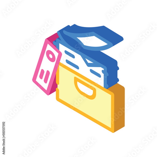 bureaucracy paper document isometric icon vector illustration