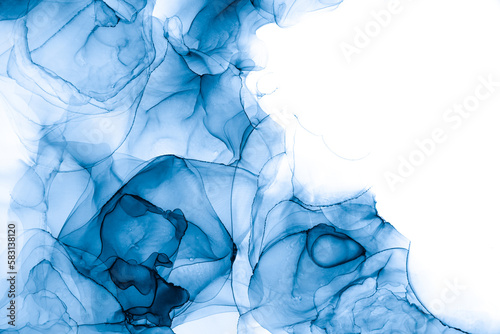 Marble ink abstract art from exquisite original painting for abstract background . Painting was painted on high quality paper texture to create smooth marble background pattern of ombre alcohol ink . photo