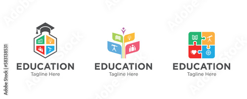 Education logo set collection