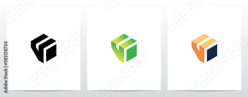 Alphabet On Block Cube Letter Logo Design V