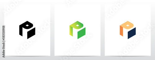 Alphabet On Block Cube Letter Logo Design P
