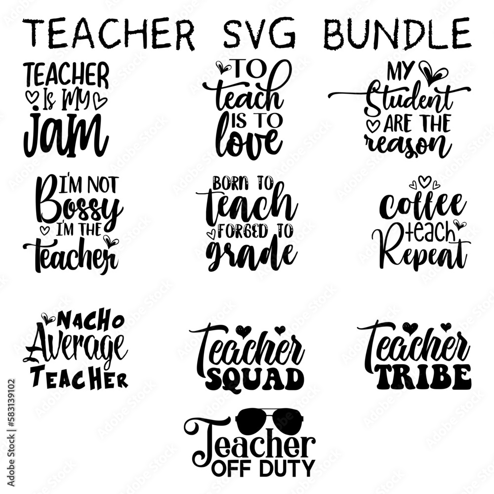Fototapeta premium Teacher SVG Bundle