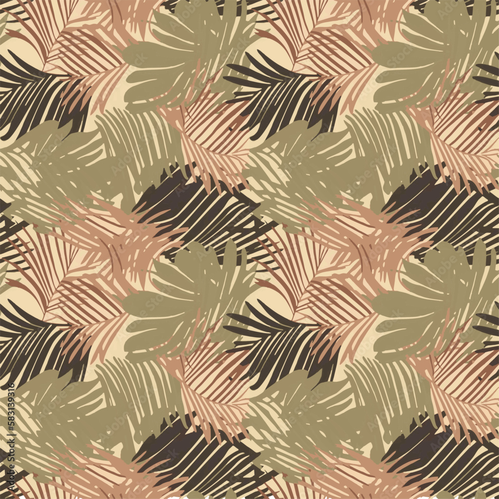 seamless design pattern of summer palm vector illustration