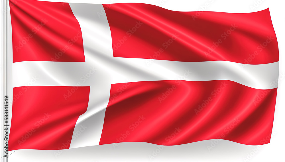 Obraz premium Denmark National Flag, textured background, generative AI.