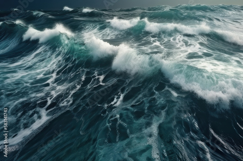 Ocean waves. AI generative.