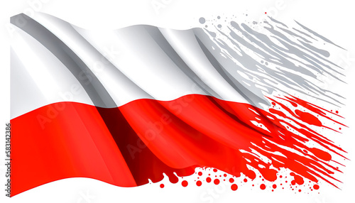 Poland texture flag, patriotic background, generative AI.