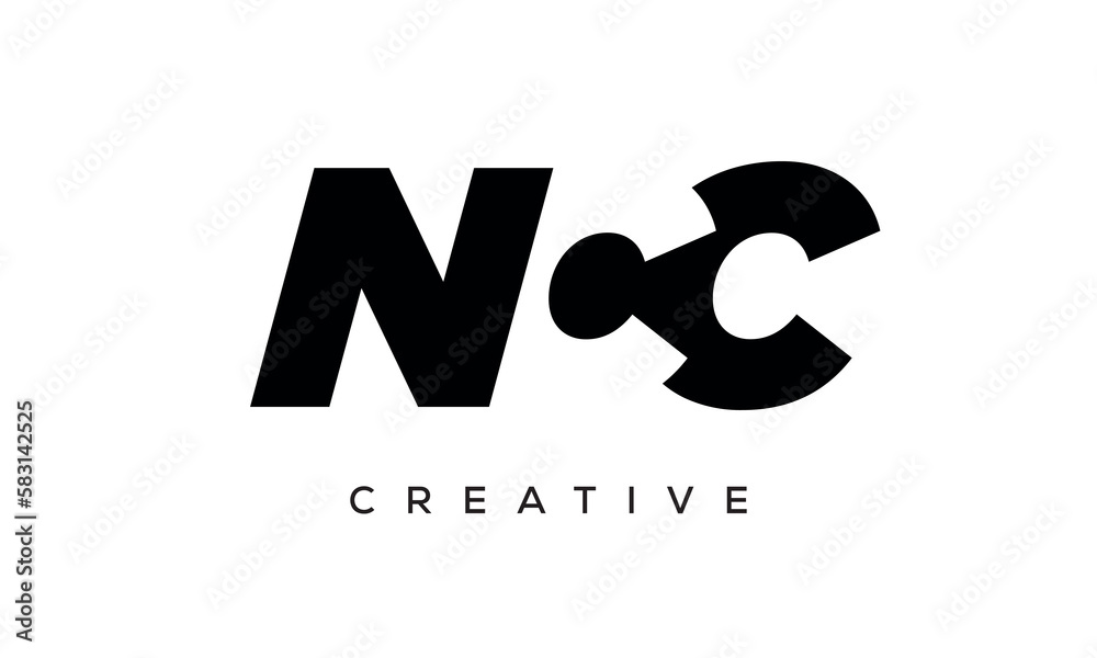 NCC letters negative space logo design. creative typography monogram vector NCC letters negative space logo design. creative typography monogram vector