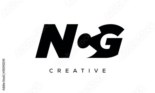 NCG letters negative space logo design. creative typography monogram vector	 photo