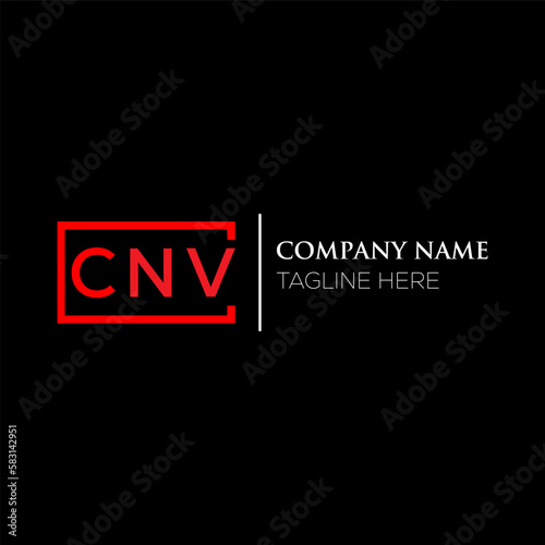 CNV letter logo design on black background. CNV creative initials letter logo concept. CNV letter design. CNV letter design on black background. CNV logo vector.
 photo