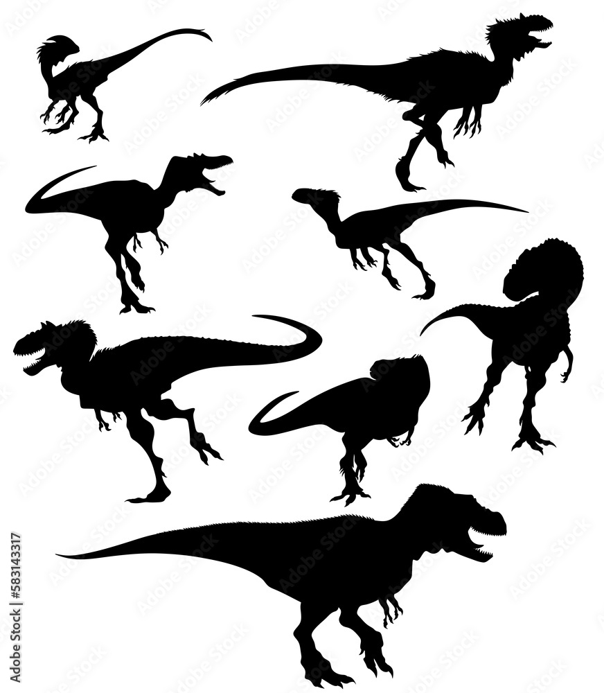 Silhouette Of Dinosaurs With Feathers Set Of Different Types Of silhouette-of-dinosaurs-with-feathers-set-of-different-types-of