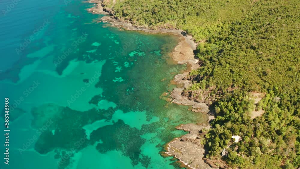 aerial view coastline of tropical island with coral reef and blue lagoon. Palawan, Philippines. tropical landscape. Seascape island and clear blue water. tropical landscape, travel concept aerial view coastline of tropical island with coral reef and blue lagoon. Palawan, Philippines. tropical landscape. Seascape island and clear blue water. tropical landscape, travel concept