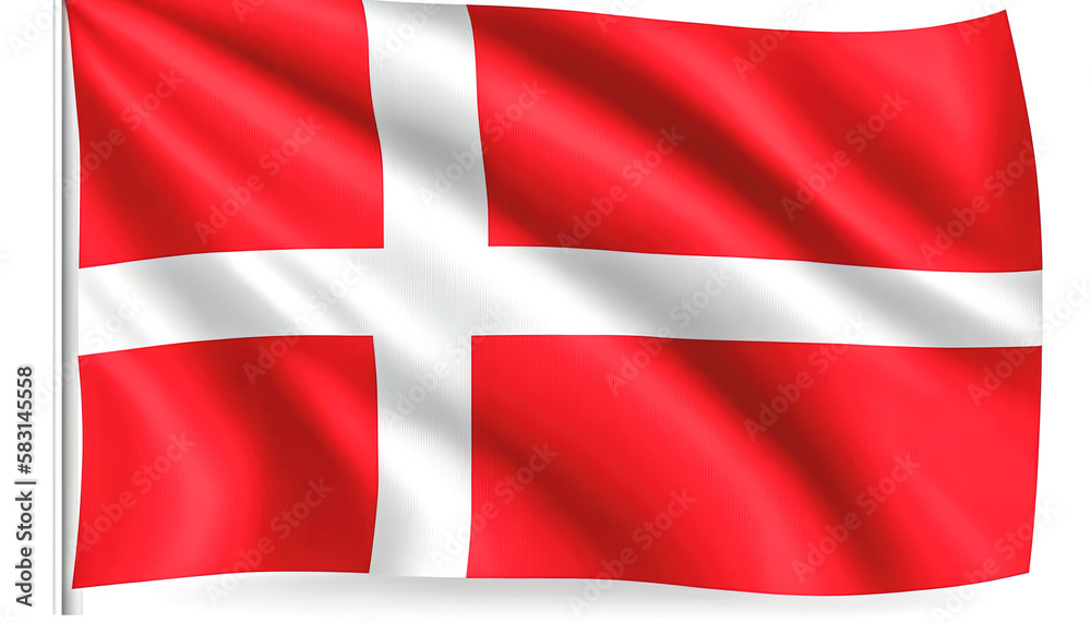Obraz premium Denmark National Flag, textured background, generative AI.