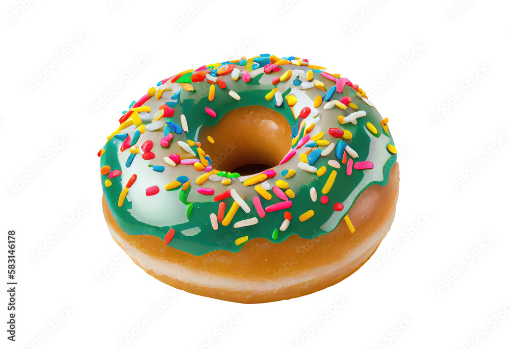 Donut isolated on transparent background. generative Ai