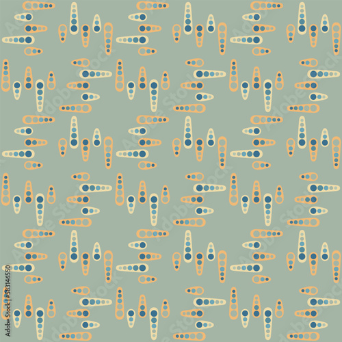 Spotted seamless pattern for decorating any surfaces or things. Timeless abstract ornament.
