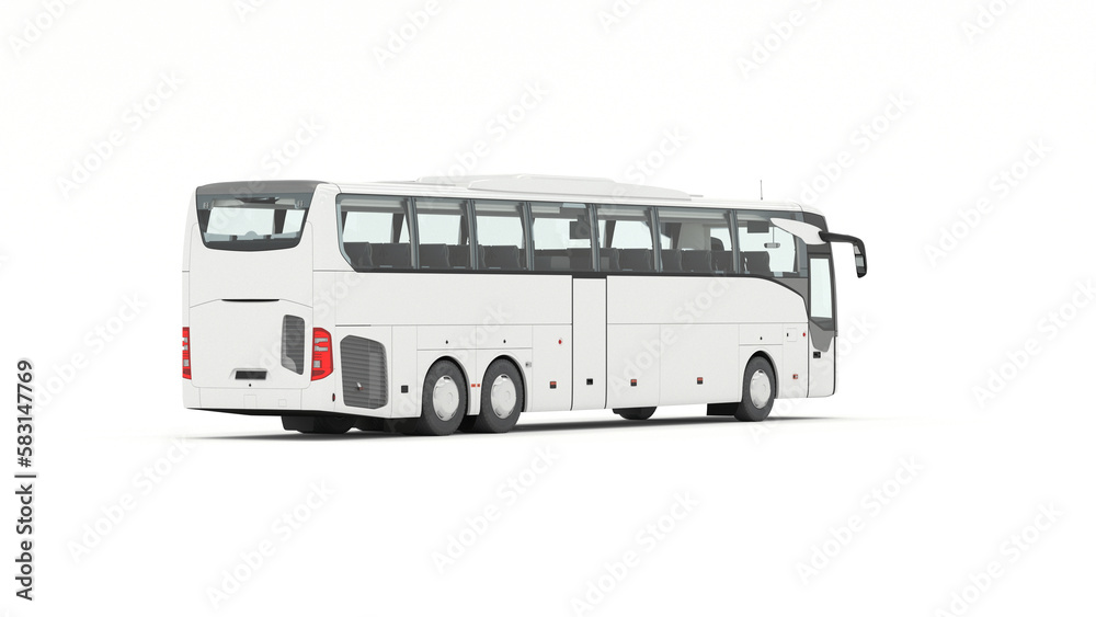 3D Illustration white minivan and vehicle on white background 3D Illustration white minivan and vehicle on white background