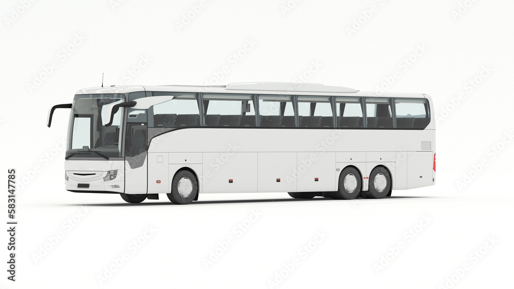 3D Illustration white minivan and vehicle on white background 3D Illustration white minivan and vehicle on white background