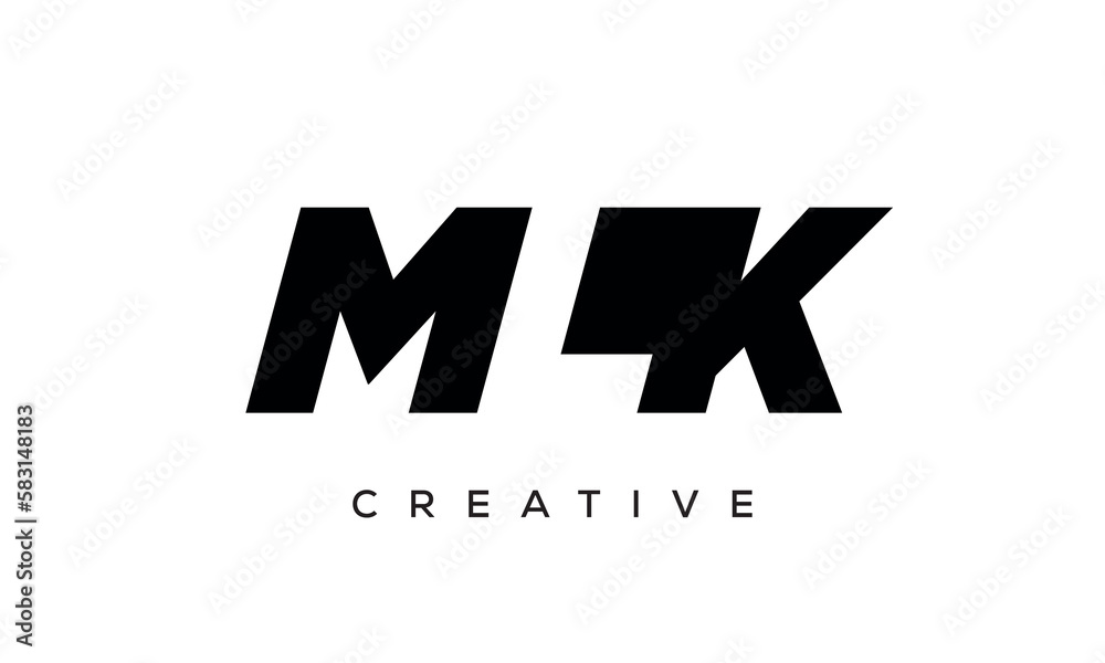 MLK letters negative space logo design. creative typography monogram vector	
