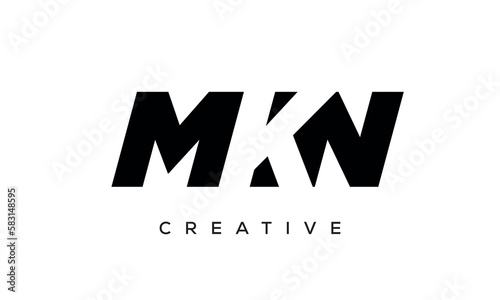 MKN letters negative space logo design. creative typography monogram vector	