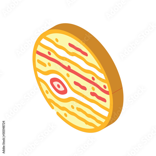 jupiter planet isometric icon vector illustration