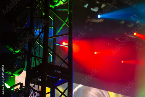 Colorful scenic spot lights, modern stage illumination