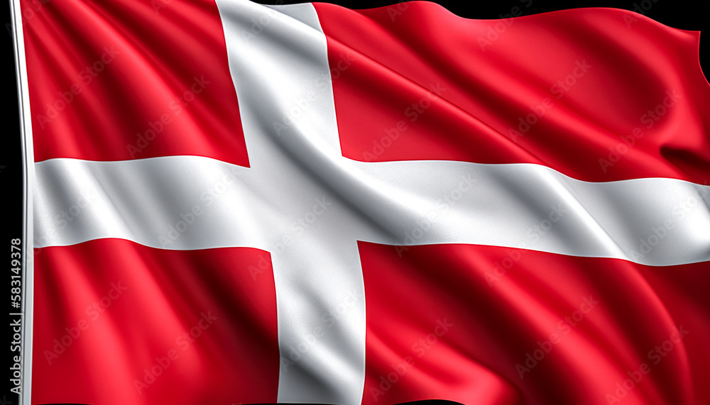 Fototapeta premium Denmark National Flag, textured background, generative AI.