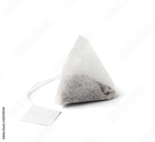 Tableau sur toile Tea bag on white background