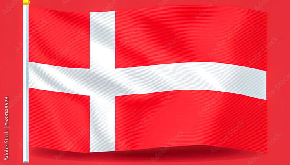 Fototapeta premium Denmark National Flag, textured background, generative AI.