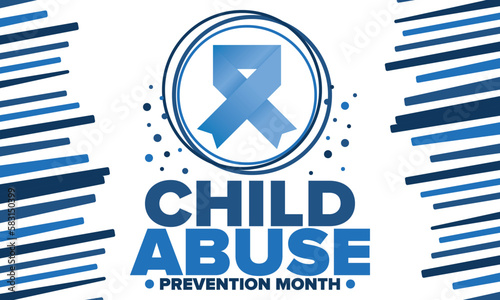 Child Abuse Prevention Month. Celebrate annual in April in United States. Stop child violence. Children protection and safety month. Unity for children. Poster, banner, background. Vector illustration