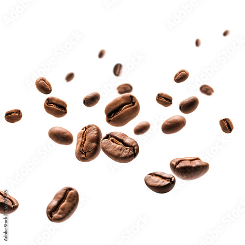 Coffee beans in flight on a white background © Александр Марченко