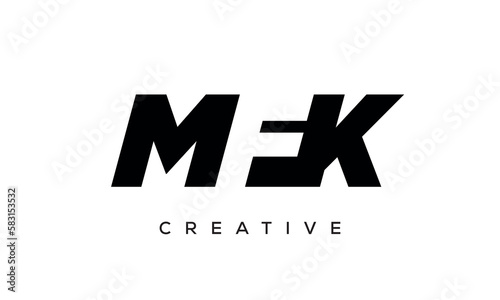 MFK letters negative space logo design. creative typography monogram vector 