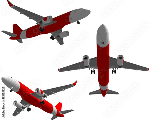 Passenger commercial airplane illustration vector sketch