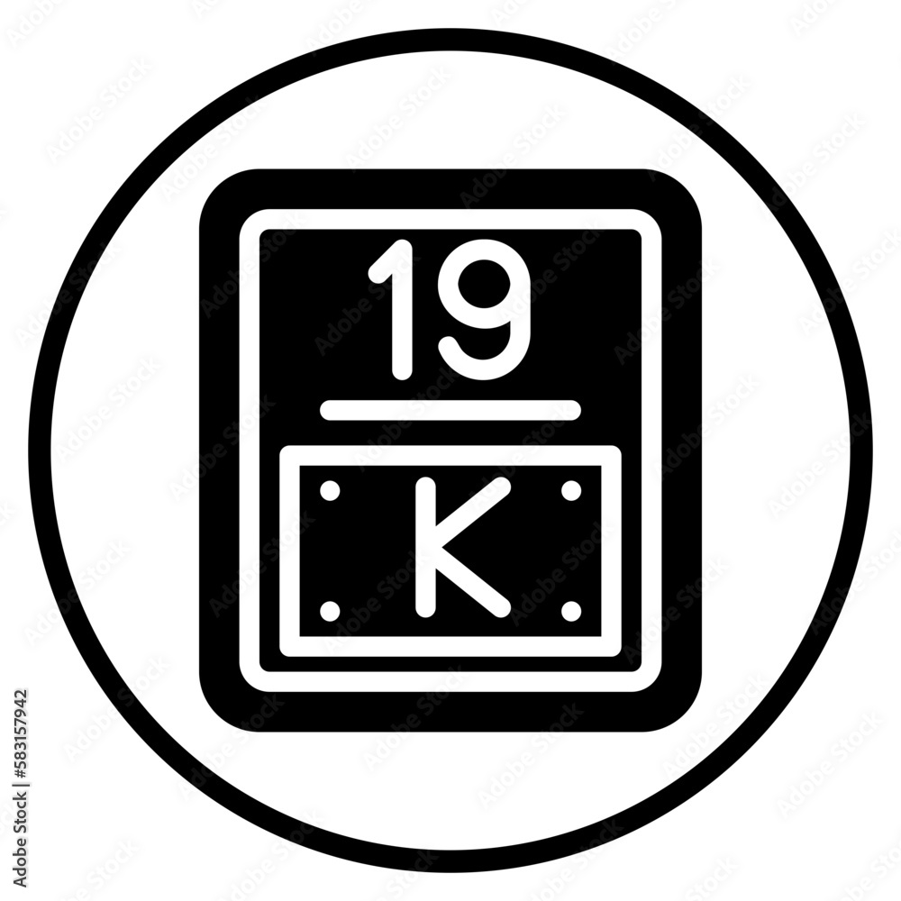 Potassium glyph icon Potassium glyph icon